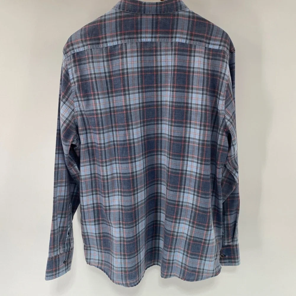 NEW Flag Anthem Plaid Flannel Shirt Mens Extra Large Blue Red Fall Americana